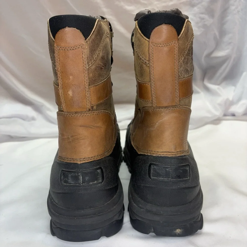 Sorel Conquest Boots Men Size 12 Brown Leather Waterproof Insulated NM8030-287
